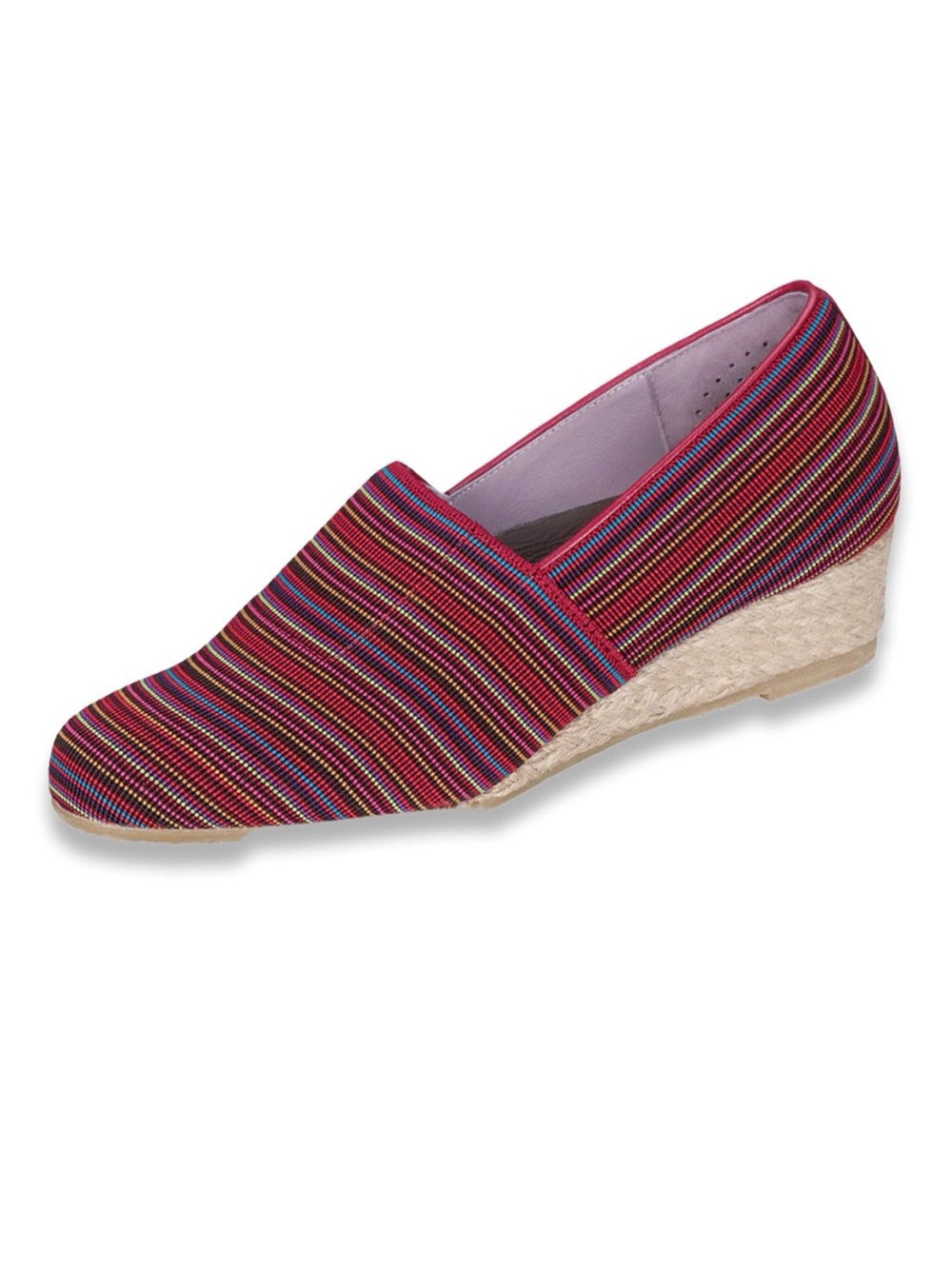 New SAS Becky Women’s Jute-Wrapped Wedge Red Rainbow 9.5 Narrow NWOT